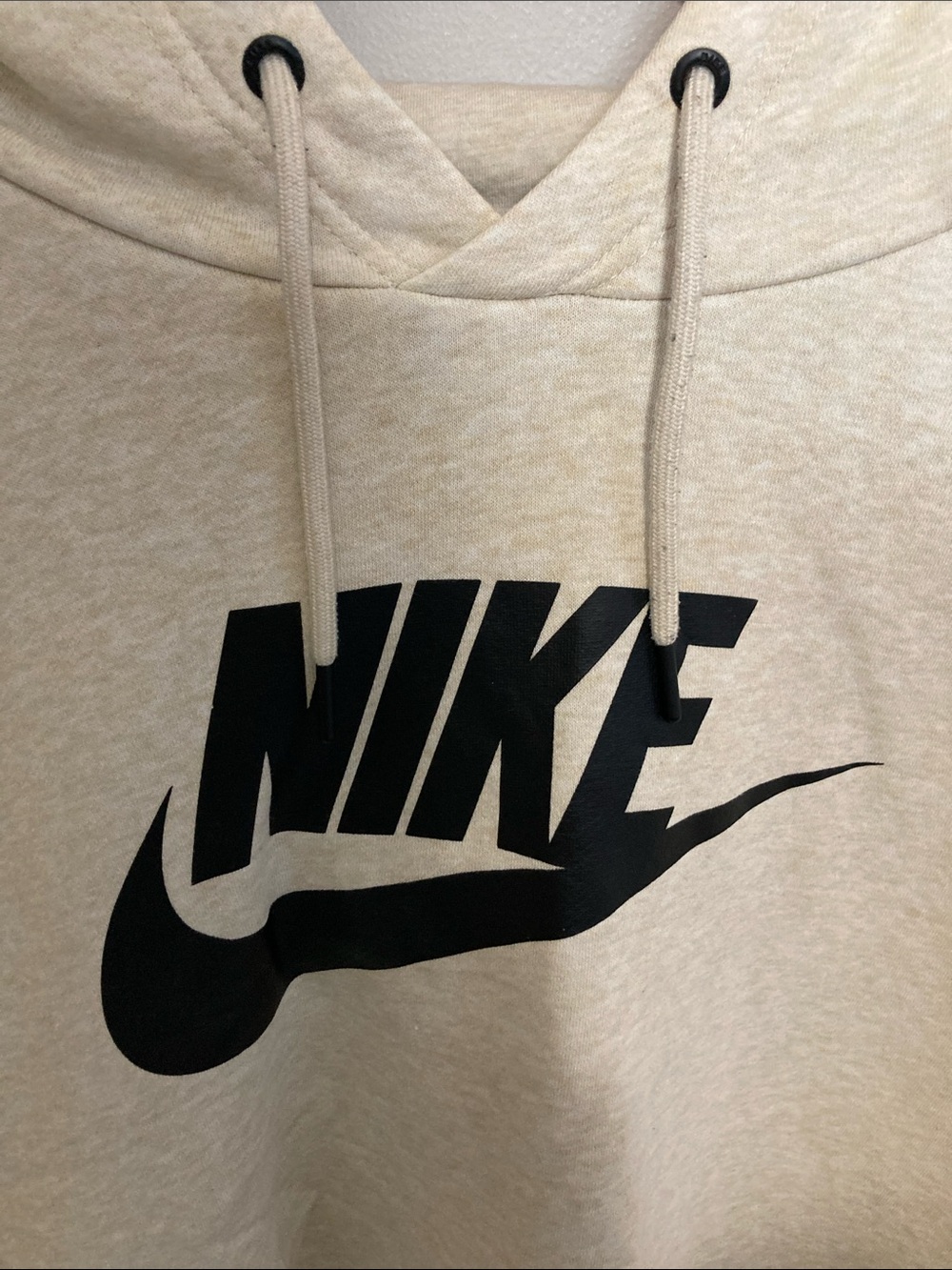 Nike Women's Cream Hoodie with Black Swoosh, Size XXL, oversized cropped - Picture 5 of 8